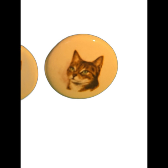 Earrings By The Button Connection Resin Cat Face Earrings - Picture 3 of 6